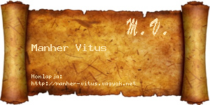Manher Vitus névjegykártya